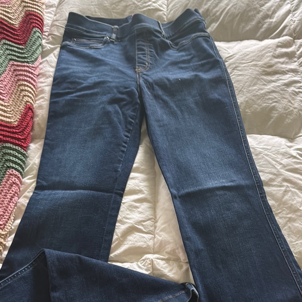 SPANX Blue Straight Leg Jeans Classic Denim